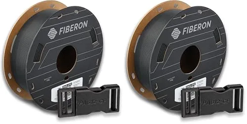 Polymaker Polymaker Fiberon PA612-CF15 Carbon Fiber Nylon Filament Black 0.5kg, Fiberon PA612-CF15 Strong & Low Moisture Sensitive Nylon 3D Printing Filament (Pack of 2)