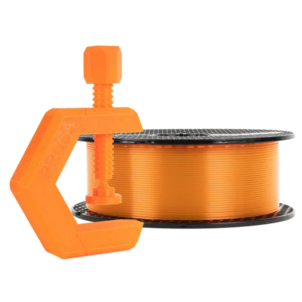 Printed Solid Prusament PETG 1kg Prusa Orange Transparent