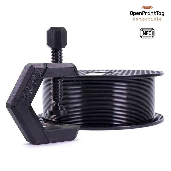 Printed Solid Prusament PETG Jet Black 1kg (NFC)