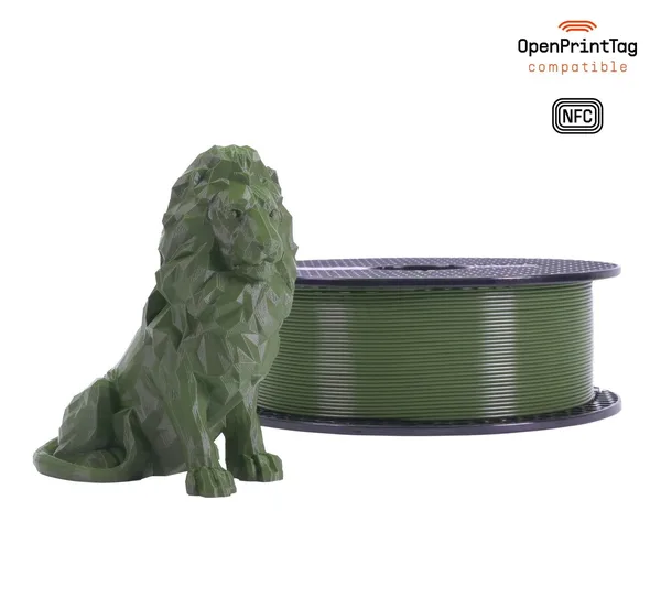 Printed Solid Prusament PLA Army Green 1kg (NFC)