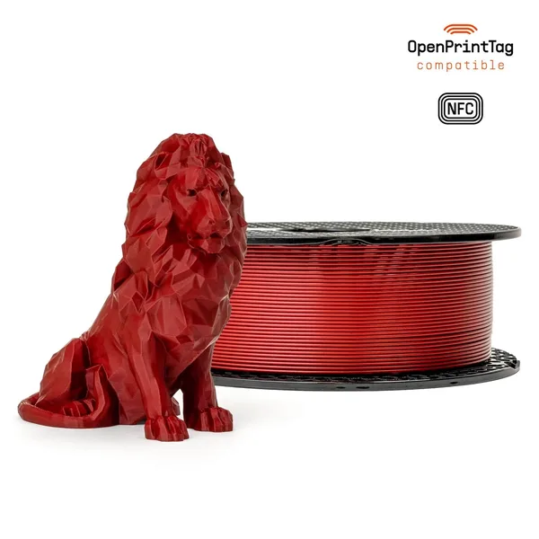 Printed Solid Prusament PLA Blood Red 1kg (NFC)