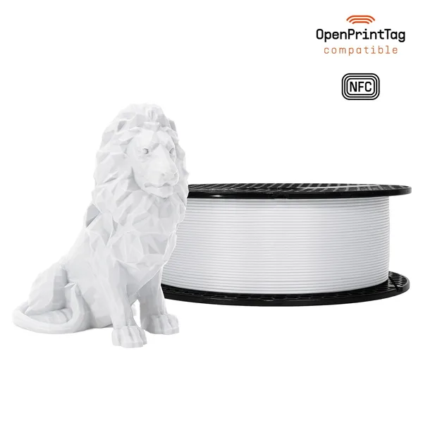 Printed Solid Prusament PLA Pristine White 1kg (NFC)