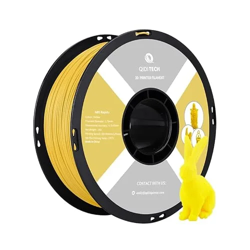 QIDI R QIDI TECHNOLOGY ABS Filament, 3D Printer Filament ABS Rapido 1kg Spool (2.2lbs), Suitable for Hyper Speed Printing, 3D Printing Filament Fit Most FDM 3D Printers, Highly Resistant, Yellow