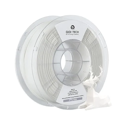 QIDI R QIDI TECHNOLOGY PETG-Tough 3D Printer Filament, Toughness PETG Filament, 3D Printing Filament 1kg Spool(2.2lbs), Suitable for Hyper Speed Printing, Fit Most FDM 3D Printer, White