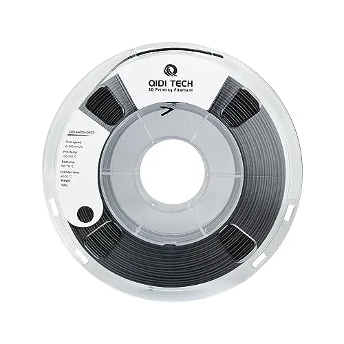 QIDI R QIDI TECHNOLOGY Glass Fiber ABS Filament, ABS GF25 Filament for Most FDM 3D Printers,Frosted Texture, High Hardness, High Interlayer Bond Strength，500g Spool, Black