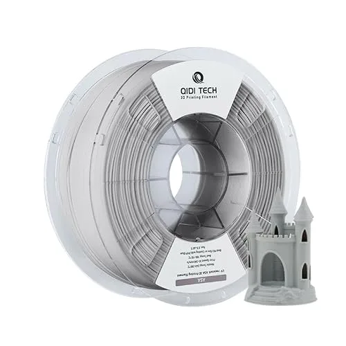 QIDI R QIDI TECHNOLOGY ASA Filament Grey,3D Printer Filament ASA 1kg Spool(2.2lbs),High UV Resistance,Low Odor,Perfect for Printing Outdoor Functional Parts，Fit Most FDM 3D Printers