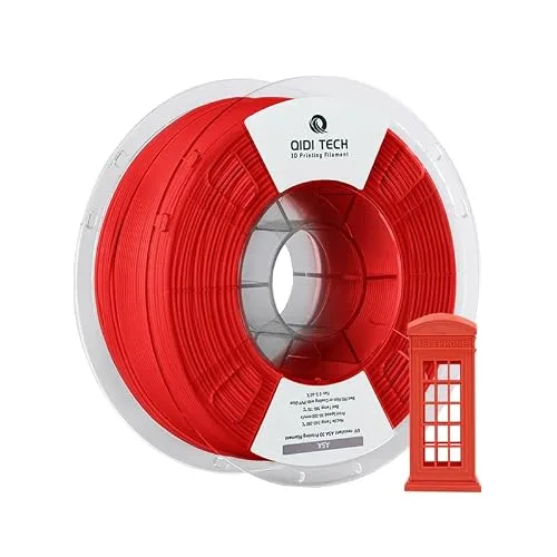 QIDI R QIDI TECHNOLOGY ASA Filament Red,3D Printer Filament ASA 1kg Spool(2.2lbs),High UV Resistance,Low Odor,Perfect for Printing Outdoor Functional Parts，Fit Most FDM 3D Printers