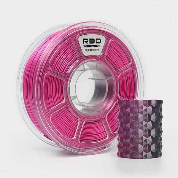 R3D R3D Dual Color Silk PLA Filament, Co-Extrusion 3D Printer Filament, 30-/s High Speed PLA, Dimensional Accuracy +/-, 1KG Plastic Spool (Silk Black-Rose Red)