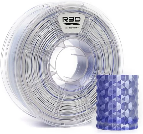 R3D R3D Dual Color Silk PLA Filament, Co-Extrusion 3D Printer Filament, 30-/s High Speed PLA, Dimensional Accuracy +/-, 1KG Plastic Spool (Silk Lavender)