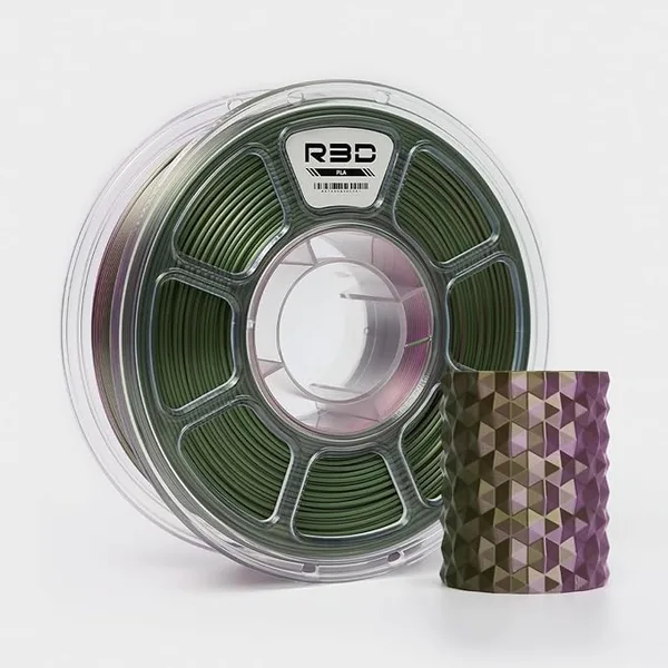 R3D R3D Dual Color Silk PLA Filament, Co-Extrusion 3D Printer Filament, 30-/s High Speed PLA, Dimensional Accuracy +/-, 1KG Plastic Spool (Silk Bronze-Purple)