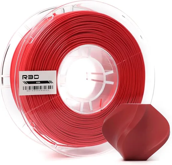 R3D R3D ASA Filament, 1KG 3D Printer Filament, Heat & Weather Resistant, Dimensional Accuracy +/-, Perfect for Outdoor Functional Parts, Compatible with AMS (Red)