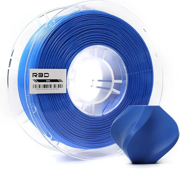 R3D R3D ASA Filament, 1KG 3D Printer Filament, Heat & Weather Resistant, Dimensional Accuracy +/-, Perfect for Outdoor Functional Parts, Compatible with AMS (Fluorescent Blue)