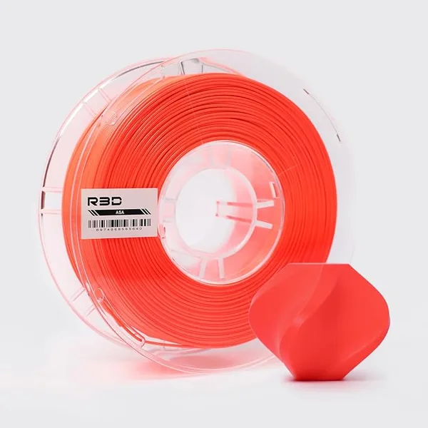 R3D R3D ASA Filament, 1KG 3D Printer Filament, Heat & Weather Resistant, Dimensional Accuracy +/-, Perfect for Outdoor Functional Parts, Compatible with AMS (Fluorescent Orange)