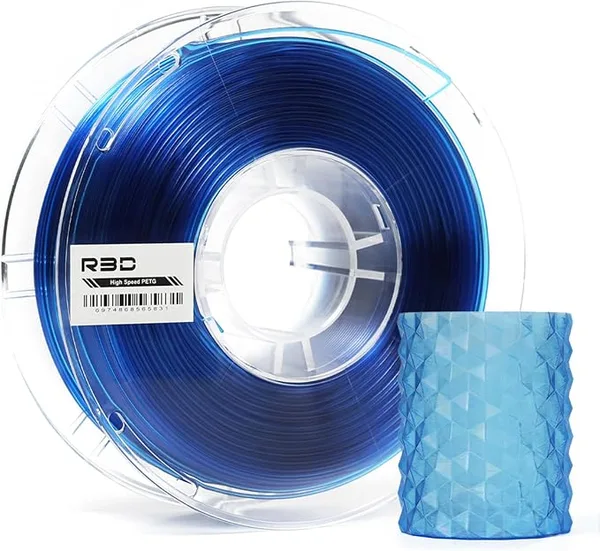 R3D R3D High Speed PETG PRO Filament 1KG, 3D Printer Filament for 30-/s High-Speed Printing, Dimensional Accuracy +/-, Plastic Spool, Compatible with AMS (Transparent Blue)