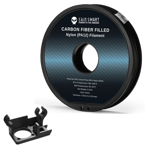 SainSmart ePA12-CF Carbon Fiber Nylon Filament, 0.5kg, Accuracy +/-, Black