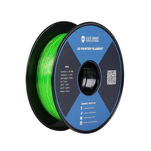 SainSmart Green, Flexible TPU Filament 0.8kg/1.76lb
