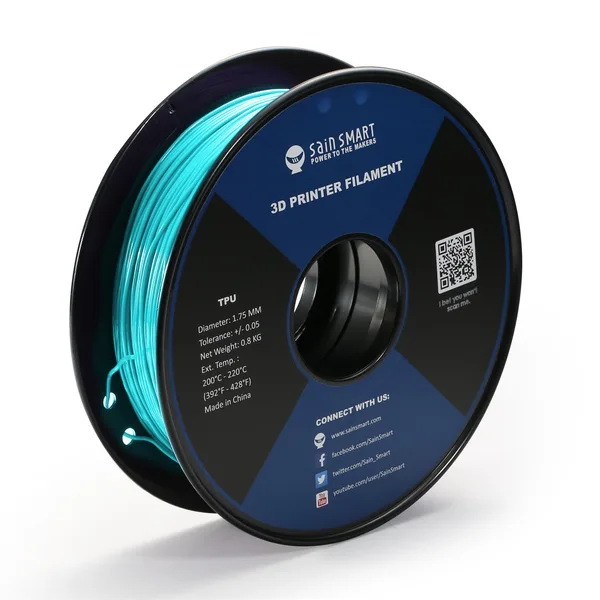 SainSmart Neon Cyan, Cyberpunk Color TPU Filament 0.8kg/1.76lb