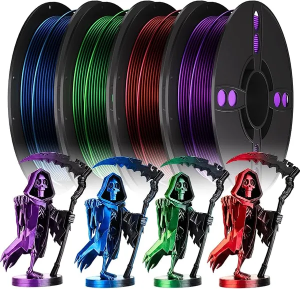Semdon Dual Color PLA Bundle 4pack 250g 3D Printer Filament Bundle Multicolor PLA | Neatly Wound PLA Filament ±, Individually Vacuum Packed, 1kg in Total, 250g per Spool, 4 Pack