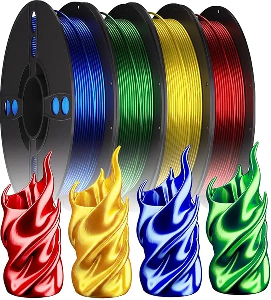 Semdon 3D Printer Filament Bundle, 4 Pack*250g PLA Filament(Yellow+red+Blue+Green) | Neatly Wound PLA Filament ±, Individually Vacuum Packed, 1kg in Total, 250g per Spool, 4 Pack