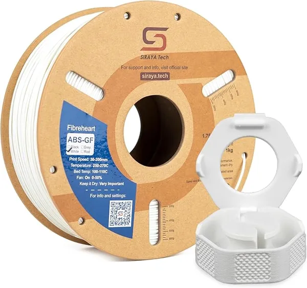 Siraya Tech Siraya Tech Fibreheart ABS-GF Premium Glass Fiber 3D Printer Filament - Enhanced Durability, High-Temperature Resistance, Precision Printing - for Automotive & Industrial Applications (1kg, White)