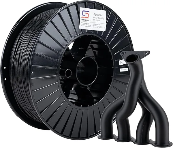 Siraya Tech Siraya Tech Fibreheart PET-CF 3D Filament - Carbon Fiber Reinforced, Large 2.5kg Spool for Industrial & Print Farms, High Strength & Rigidity, Easy Printing, Dimensionally Stable (Black, 2.5kg)