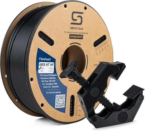 Siraya Tech Siraya Tech Fibreheart ABS HT HF 3D Printer Filament – Premium Engineering-Grade ABS with 101°C Heat Resistance, High Flow for High-Speed Printing, Low Odor, for Functional Parts (1kg, Black)