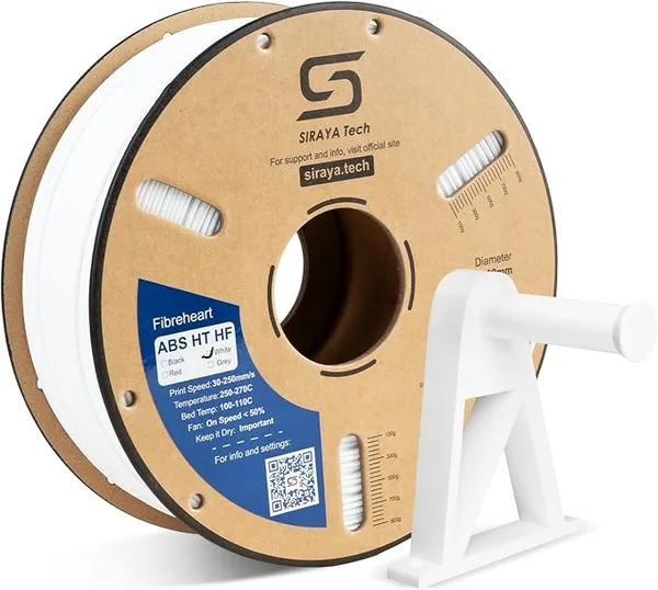 Siraya Tech Siraya Tech Fibreheart ABS HT HF 3D Printer Filament – Premium Engineering-Grade ABS with 101°C Heat Resistance, High Flow for High-Speed Printing, Low Odor, for Functional Parts (1kg, White)