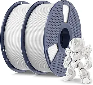 SUNLU SUNLU High Speed PLA Meta Filament, 2KG PLA 3D Printer Filament, Tougher Neatly Wound 3D Filament, Dimensional Accuracy +/-, 2kg Total, 1kg per Spool, Pack of 2, White+White