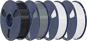 SUNLU SUNLU PLA+2.0 3D Printer Filament Black+Grey 2KG and SUNLU PLA+2.0 3D Printer Filament White+White 2KG