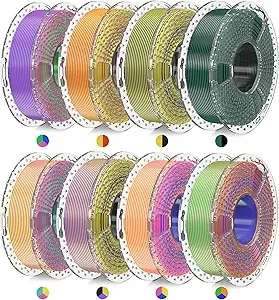 SUNLU SUNLU Silk Filament Mini Pack, Dual & Triple Color 3D Filament Bundle, Individually Vacuum Packed, Dual Color*3, Triple Color*5, 2kg in Total