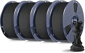 SUNLU SUNLU High Speed Matte PLA Filament 4KG, Up to/s Fast 3D Printer Filament Bundle, Smooth PLA Matte Filament Fits Most FDM 3D Printers, 1KG Reusable Spool 4 Packs, Matte Black*4