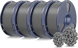 SUNLU SUNLU PLA+2.0 3D Printer Filament Bundle, 4KG Upgrade PLA+ Filament, Tougher and Stronger, Dimensional Accuracy +/-, 1KG per Spool, 4 Packs, 4KG Total, Grey