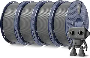 SUNLU SUNLU 4KG High Speed PLA Meta Filament Bundle, PLA 3D Printer Filament ±, Individually Vacuum Packed, 4kg Total, 1kg per Spool, Grey