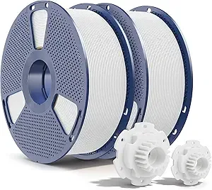 SUNLU SUNLU PETG Filament 2KG, High Strength PETG 3D Printer Filament, Dimensional Accuracy +/-, 1KG Spool(2.2lbs), 2 Pack, White+White
