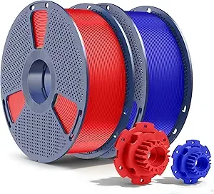 SUNLU SUNLU PETG Filament 2KG, High Strength PETG 3D Printer Filament, Dimensional Accuracy +/-, 1KG Spool(2.2lbs), 2 Pack, Red+Klein Blue