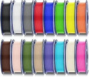 SUNLU SUNLU 16 Color PETG Filament Bundle Multicolor, PETG 3D Printer Filament, Individually Vacuum Packed, 0.25kg per Spool, 4kg in Total, 16 Pack.16 Regular Solid Color.