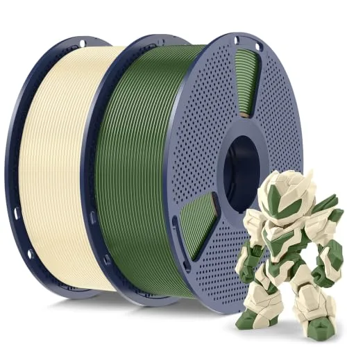 SUNLU SUNLU High Speed PLA Filament, Meta Cream White+Olive Green 2KG