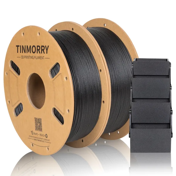 TinMorry Glass Fiber PETG Filament Pack, 1 KG 1 Spool, Frosted Black