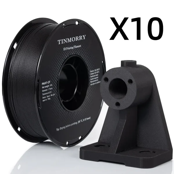 TinMorry 10 Rolls Carbon Fiber PAHT Filament, 1 KG 1 Spool, Black