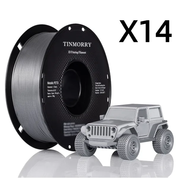 TinMorry 14 Rolls Metallic PETG  Filament, 1 KG 1 Spool