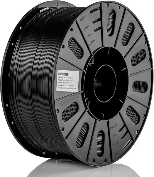 TinMorry Carbon Fiber PETG 3D Printer Filament, 3 KG, Black