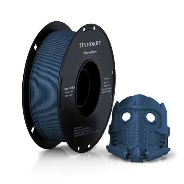 TinMorry Carbon Fiber PLA 3D Printer Filament, 1 KG, Carbon Blue