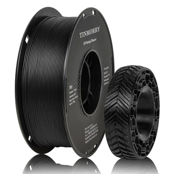 TinMorry 95A TPU 3D Printer Filament, 1 KG, Black
