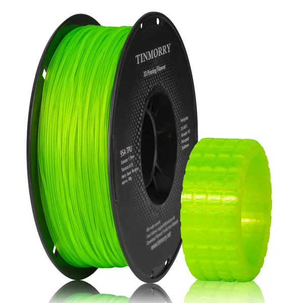 TinMorry 95A TPU 3D Printer Filament, 1 KG， Transparent Green