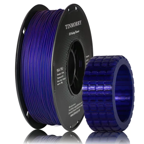 TinMorry 95A TPU 3D Printer Filament, 1 KG, Transparent Violet