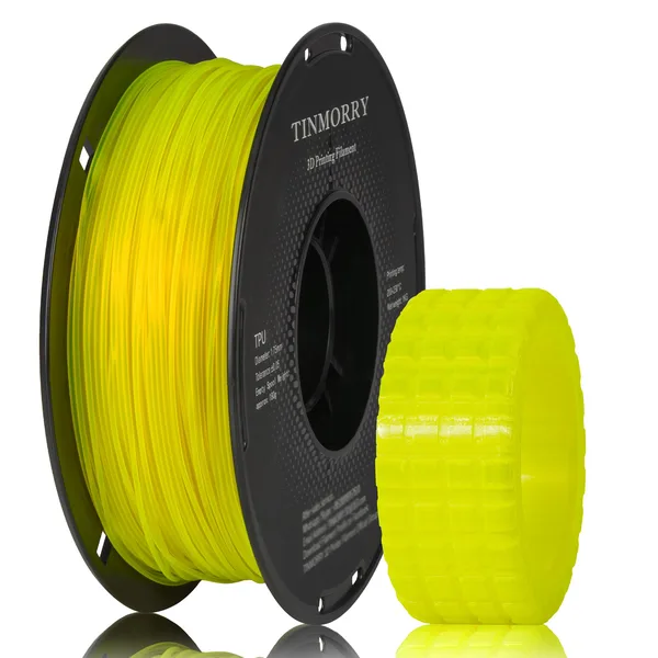 TinMorry 95A TPU 3D Printer Filament, 1 KG, Transparent Yellow