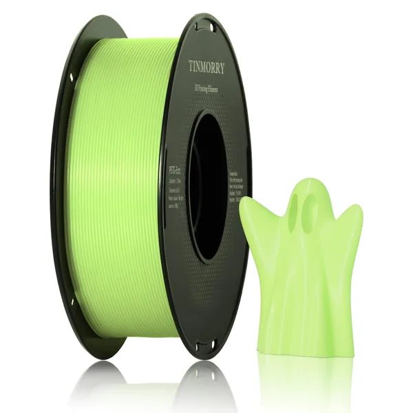 TinMorry Glowing PETG 3D Printer Filament, 1 KG, Glow Yellow Green