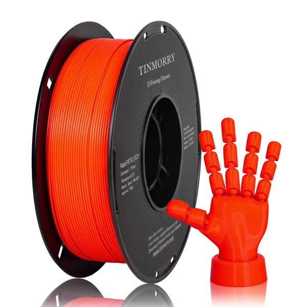 TinMorry Rapid PETG-Eco 3D Printer Filament, 1 KG, Orange
