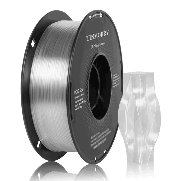 TinMorry Rapid PETG-Eco 3D Printer Filament, 1 KG, Transparent