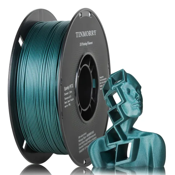 TinMorry Sparkly PETG 3D Printer Filament, 1 KG, Sparkly Green